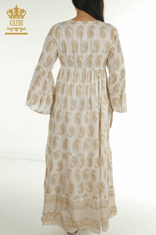 Wholesale Women's Dress Tassel Detailed Beige - 2402-1112 | S&M