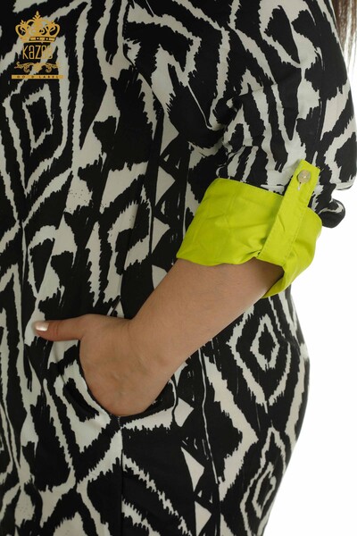 Wholesale Women's Dress Slit Detailed Yellow - 2402-211432 | S&M - Thumbnail