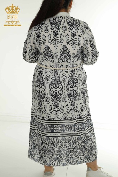 Wholesale Women's Dress Black with Waist Tie Detail - 2402-211682 | S&M - Thumbnail