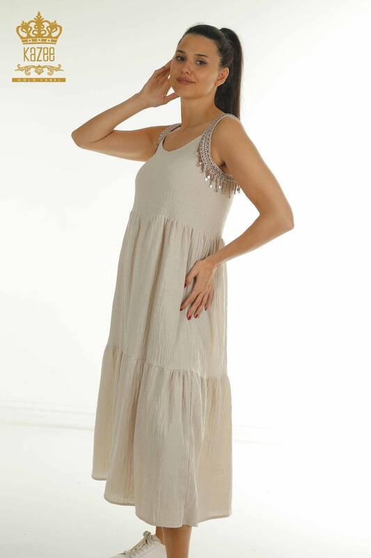 Wholesale Women's Dress - Strappy - Stone - 2409-24041 | W