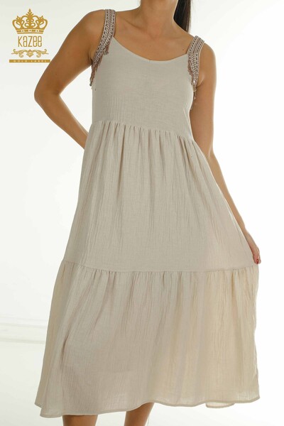 Wholesale Women's Dress - Strappy - Stone - 2409-24041 | W - Thumbnail