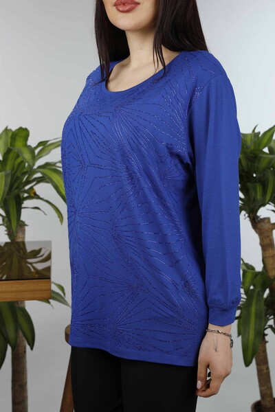 Wholesale Women's Combed Cotton Stone Embroidered Embroidered Pattern - 77911 | KAZEE - Thumbnail