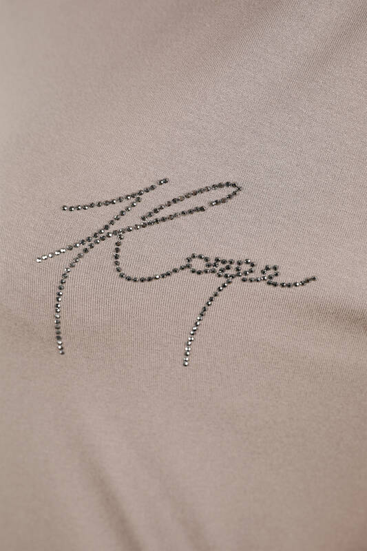 Wholesale Women Combed Cotton Tulle Detailed Kazee Logo - 77906 | KAZEE