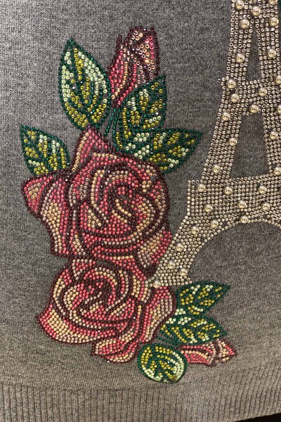 Wholesale Women's Knitwear Beads Embroidered - 13957 | KAZEE - Thumbnail