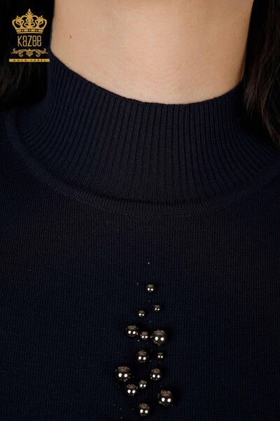 Wholesale Women's Knitwear Sweater American Model Navy - 16929| KAZEE - Thumbnail