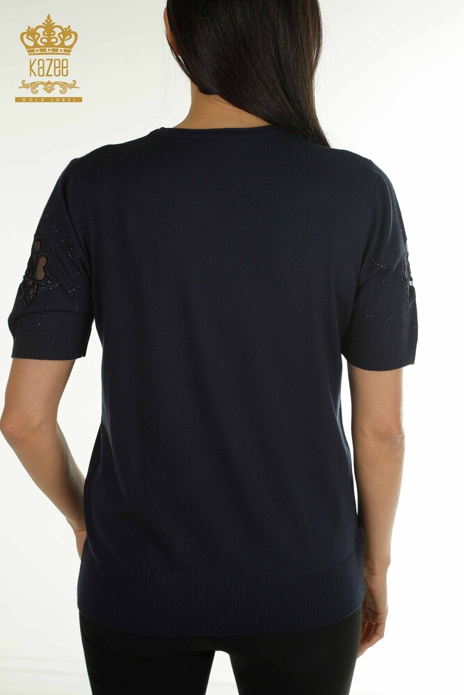 Wholesale Women's Knitwear Sweater American Model Navy Blue - 31036 | KAZEE - 6