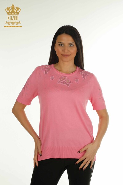 Kazee - Wholesale Women's Knitwear Sweater American Model Pink - 31036 | KAZEE
