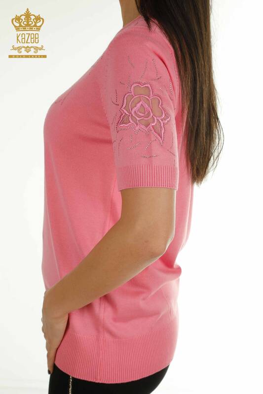 Wholesale Women's Knitwear Sweater American Model Pink - 31036 | KAZEE