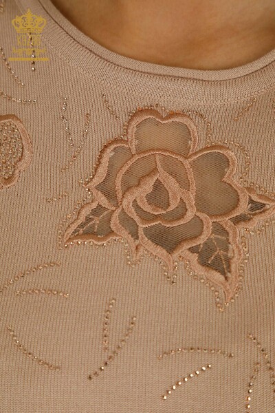 Wholesale Women's Knitwear Sweater American Model Powder - 31036 | KAZEE - 4