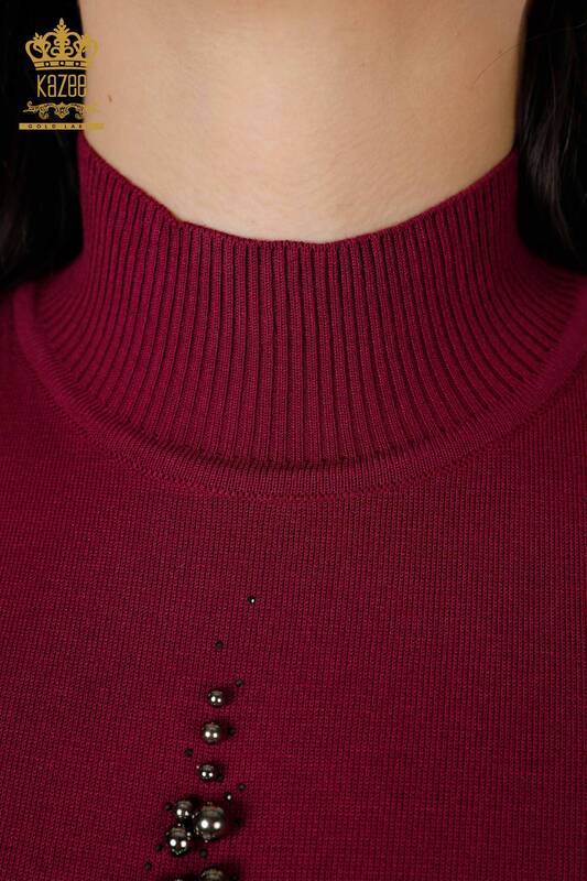 Wholesale Women's Knitwear Sweater American Model Purple- 16929| KAZEE