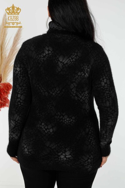 Wholesale Women's Knitwear Sweater Angora Black - 18984 | KAZEE - Thumbnail