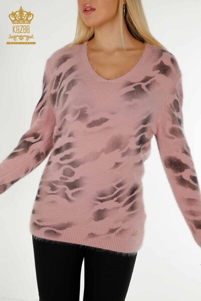 Wholesale Women's Knitwear Sweater Digital Print Powder - 18992 | KAZEE - 2