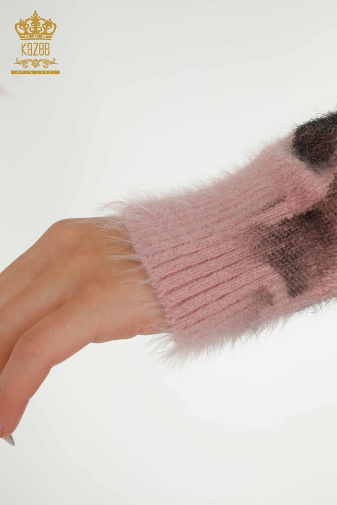 Wholesale Women's Knitwear Sweater Digital Print Powder - 18992 | KAZEE - 5