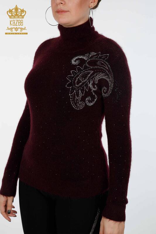 Wholesale Women's Knitwear Sweater Polka Dot Stone Embroidered Pattern - 18901 | KAZEE