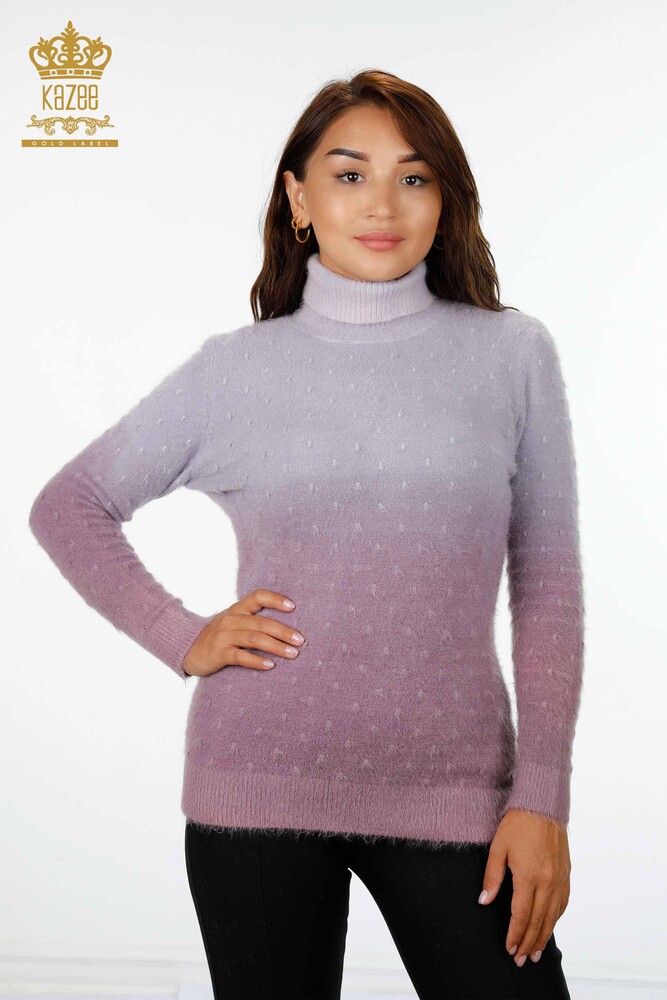 Wholesale Women's Knitwear Sweater Polka Dot Detailed Color Transition - 18796 | KAZEE - 1