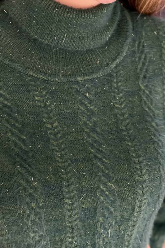 Wholesale Women's Knitwear Sweater Self Patterned Angora - 19067 | KAZEE