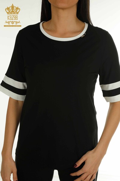 Wholesale Women's Blouse Sweater Striped Black - 79536 | KAZEE - Kazee (1)