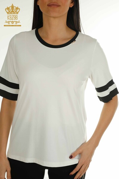 Wholesale Women's Blouse Sweater Striped Ecru - 79536 | KAZEE - Kazee (1)