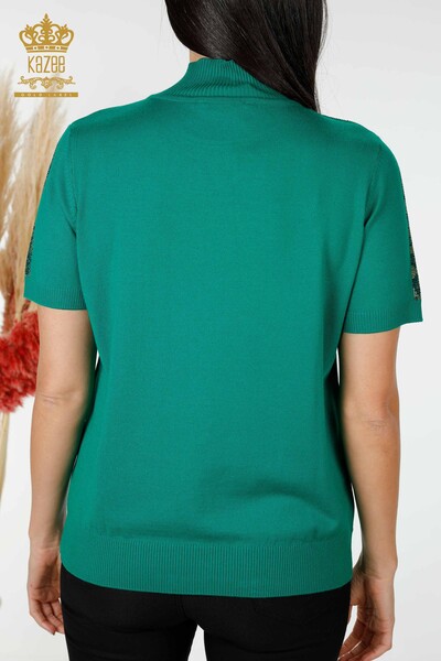 Wholesale Women's Knitwear Sweater Tiger Pattern Green - 16999 | KAZEE - 6