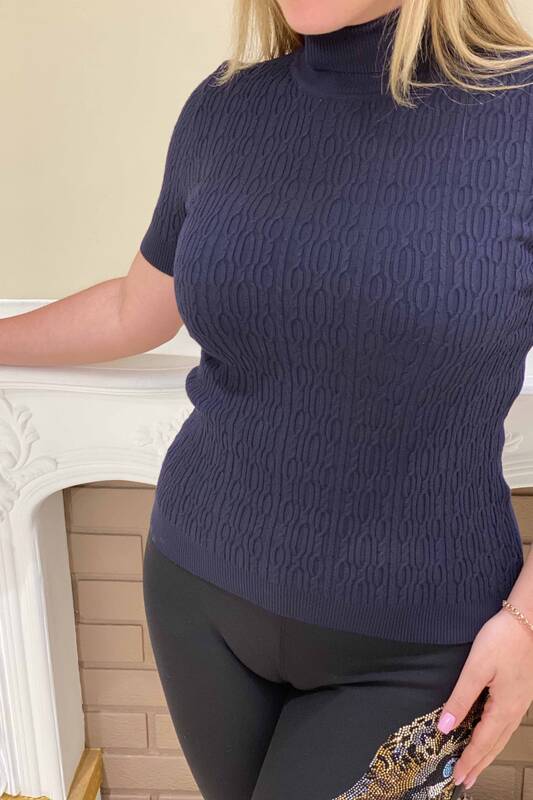 Wholesale Women's Knitwear Turtleneck Short Sleeve - 16196 | Kazee