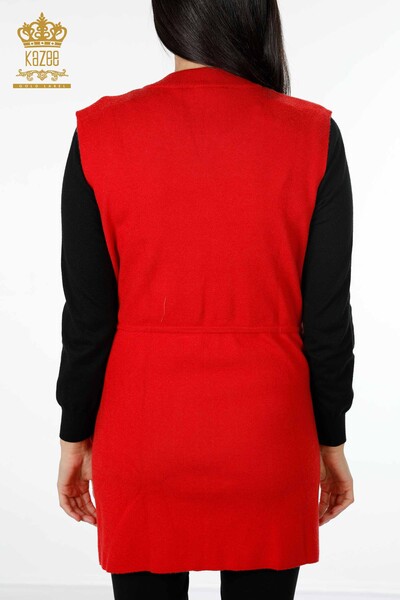 Wholesale Women's Knitwear Vest Stone Embroidered Floral Pattern - 16835 | KAZEE - 18