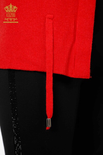 Wholesale Women's Knitwear Vest Stone Embroidered Short Floral Pattern - 16839 | KAZEE - Thumbnail