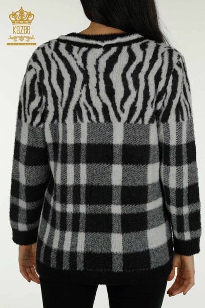 Wholesale Women's Long Cardigan Angora Two Color Ecru Black - 30587 | KAZEE - Thumbnail