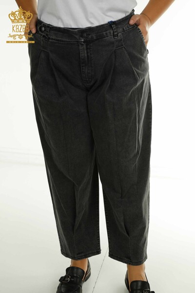 Wholesale Women's Trousers - Pocket Detailed - Anthracite - 2411-3093 | O - Thumbnail