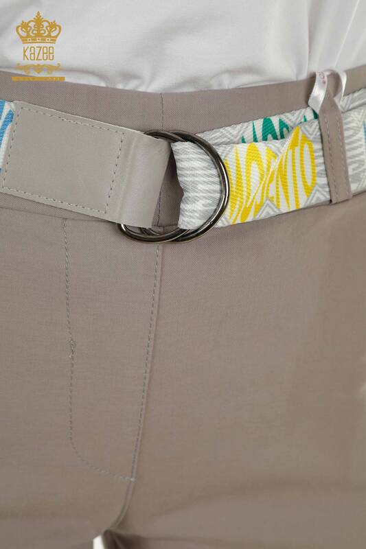 Wholesale Women's Pants with Pocket Detail Light Gray - 2406-4305 | M
