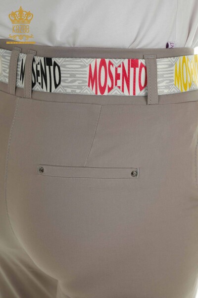 Wholesale Women's Pants with Pocket Detail Light Gray - 2406-4305 | M - Thumbnail