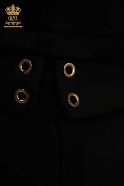 Wholesale Women's Shorts Tracksuit Set Hooded Black - 17695 | KAZEE - Thumbnail