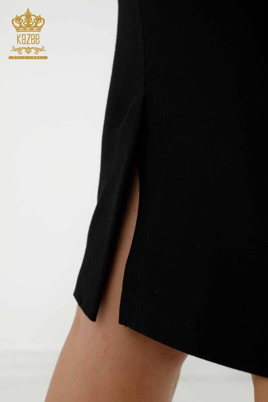 Wholesale Women's Skirt Crystal Stone Embroidered Black - 4246 | KAZEE