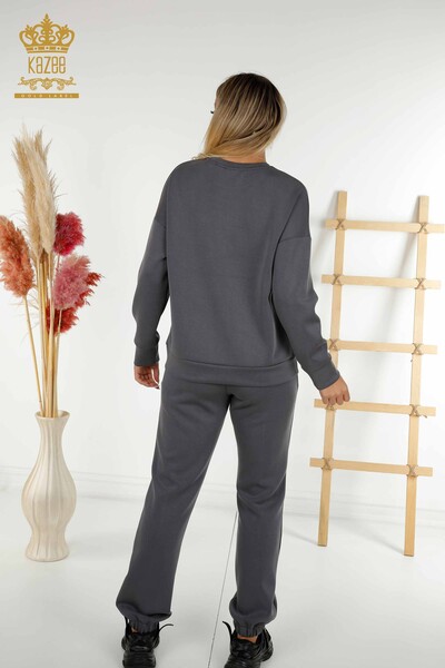Wholesale Women's Tracksuit Basic Gray with Pockets - 17579 | KAZEE - Thumbnail