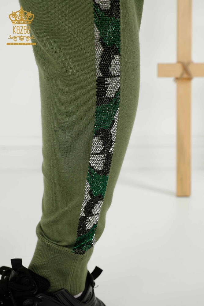 Wholesale Women's Tracksuit Set Butterfly Patterned Khaki - 16678 | KAZEE - 11