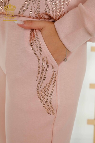 Wholesale Women's Tracksuit Set Hooded Powder - 17566 | KAZEE - 11