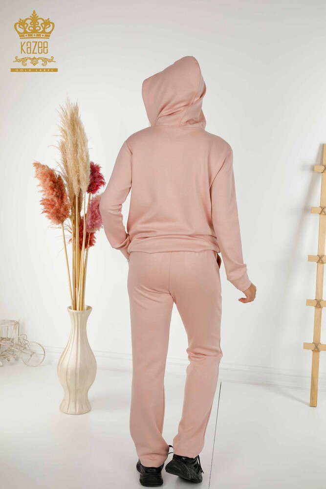 Wholesale Women's Tracksuit Set Hooded Powder - 17566 | KAZEE - 13