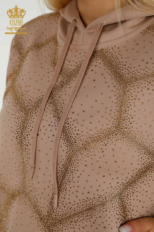 Wholesale Women's Tracksuit Set, Crystal Stone Embroidered Mink - 17557 | KAZEE