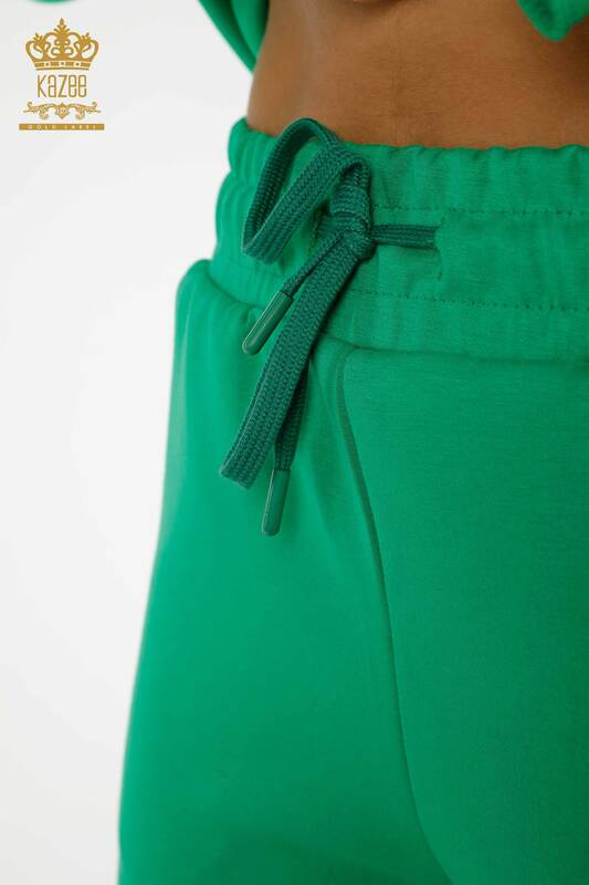 Wholesale Women's Tracksuit Set Hooded Green - 20414 | KAZEE