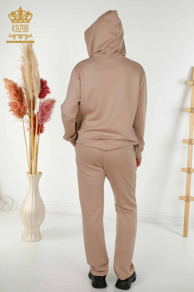 Wholesale Women's Tracksuit Set Hooded Mink - 17566 | KAZEE - 11
