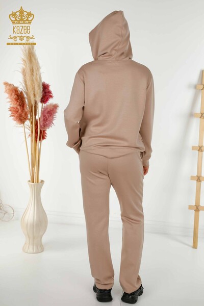 Wholesale Women's Tracksuit Set Hooded Mink - 17566 | KAZEE - 11