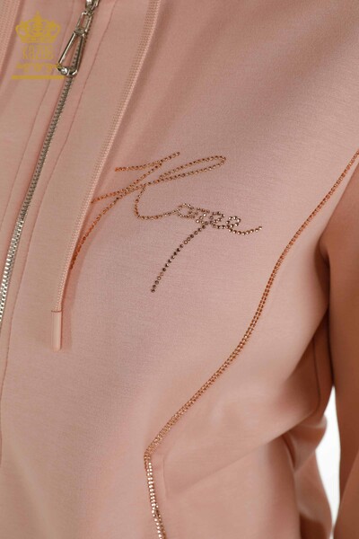 Wholesale Women's Tracksuit Set Hooded Powder - 20414 | KAZEE - 9