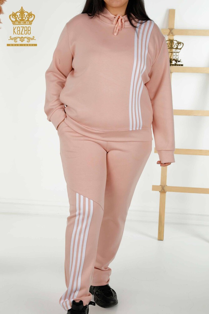 Wholesale Women's Tracksuit Set Hooded Powder White - 17569 | KAZEE - 2