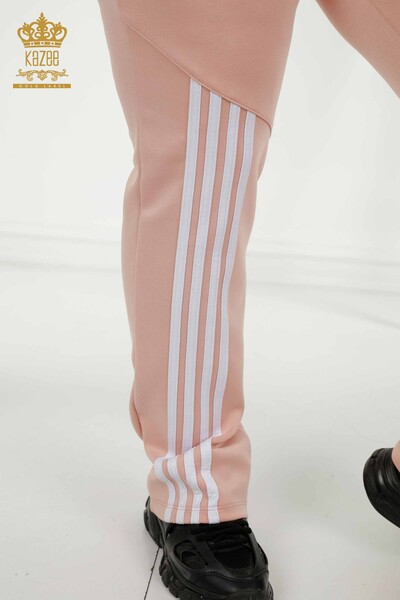 Wholesale Women's Tracksuit Set Hooded Powder White - 17569 | KAZEE - 5