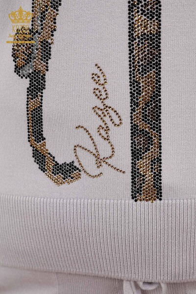 Wholesale Women's Tracksuit Set - Leopard Pattern - Lilac - 16521 | KAZEE - Thumbnail