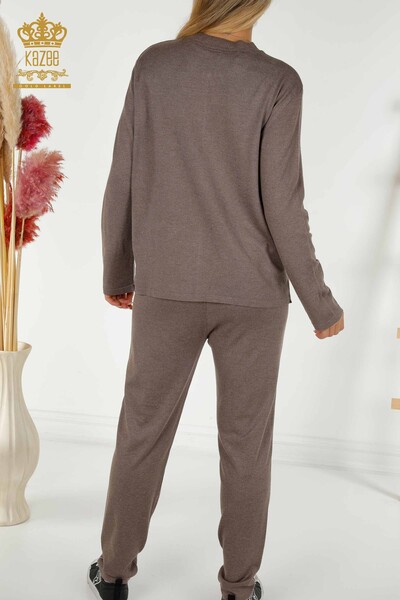 Wholesale Women's Tracksuit Set Leopard Patterned Mink - 16660 | KAZEE - 10