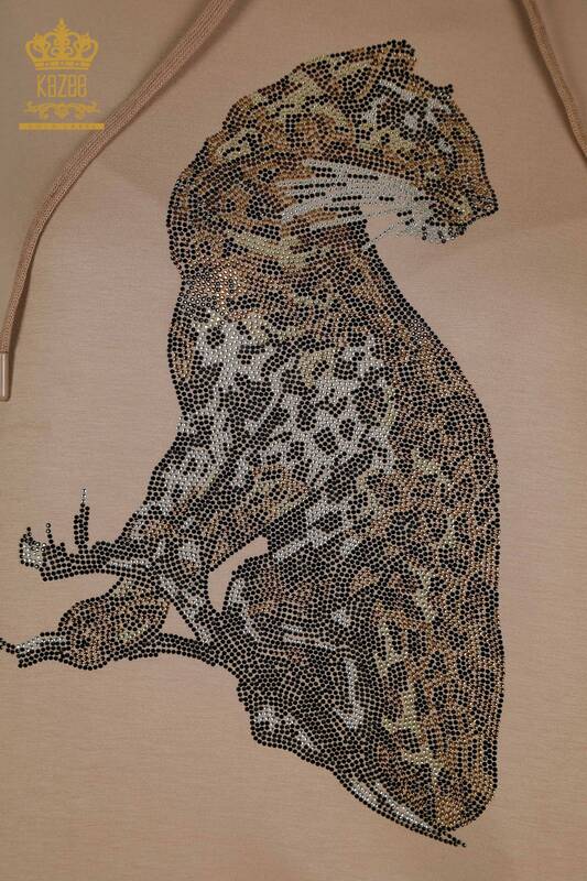 Wholesale Women's Tracksuit Set Leopard Patterned Mink - 17580 | KAZEE