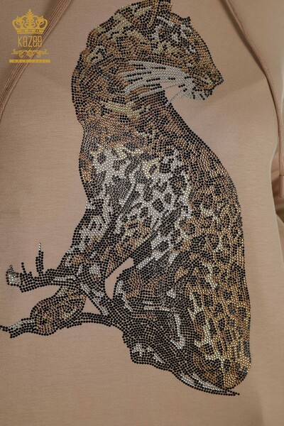 Wholesale Women's Tracksuit Set Leopard Patterned Mink - 17580 | KAZEE - Thumbnail