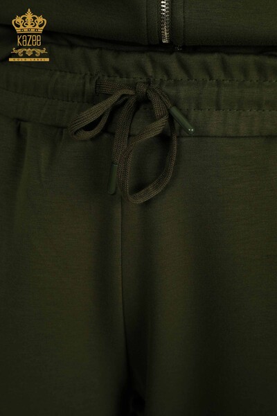 Wholesale Women's Tracksuit Set Short Sleeve Khaki - 17680 | KAZEE - Thumbnail