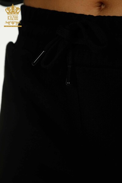 Wholesale Women's Tracksuit Set Black with Sleeve Detail - 17562 | KAZEE - Thumbnail