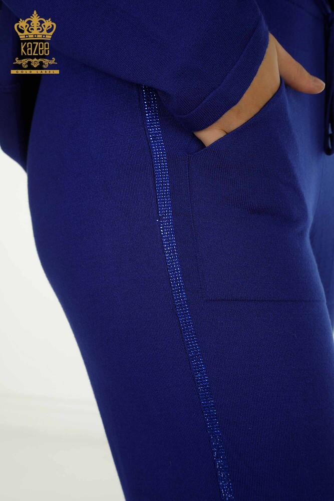 Wholesale Women's Tracksuit Set with Stone Embroidery Saks - 16662 | KAZEE - 12